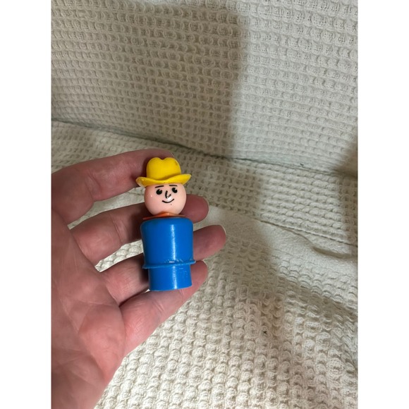 Fisher-Price Other - Vintage Unisex Fisher Price Little People Toy OS Blue Yellow Cowboy Hat
